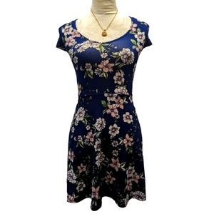 Floral navy blue dress